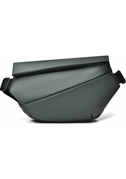 Su Geçirmez Çok Katmanlı Erkek Biker Crossbody Göğüs Çantası Çok Fonksiyonlu Çok Bölmeli Bel Çantası (Yurt Dışından)