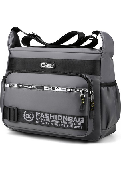 Erkek Çantası Çok Cepli Büyük Kapasiteli Omuz Çapraz Askılı Çanta Yeni Erkek Açık Hava Eğlence Iş Trendi Moda Basit (Yurt Dışından)