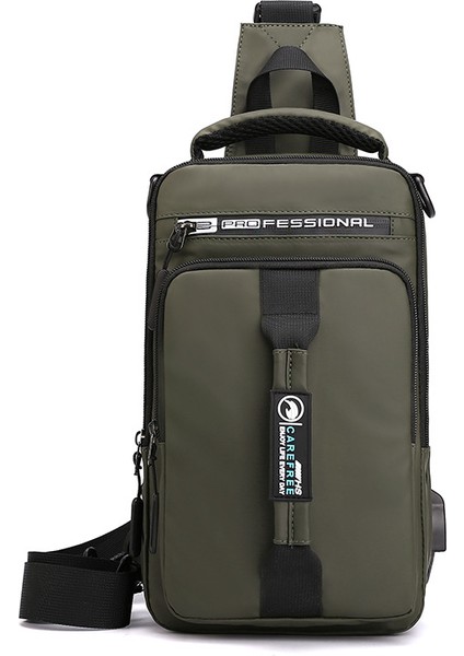 Yeni Erkek Göğüs Çantası Şarj USB Arayüzü Göğüs Çantası Çok Fonksiyonlu Omuz Çantası Omuz Çantası (Yurt Dışından)