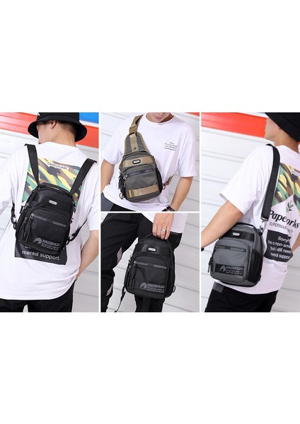 Yeni Erkek Çok Fonksiyonlu Göğüs Çantası Trend Omuz Crossbody Çanta Su Geçirmez Naylon Kumaş (Yurt Dışından) fiyatları
