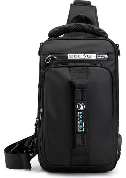 Yeni Erkek Göğüs Çantası Şarj USB Arayüzü Göğüs Çantası Çok Fonksiyonlu Omuz Çantası Omuz Çantası (Yurt Dışından)