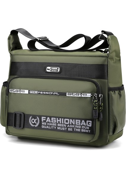 Erkek Çantası Çok Cepli Büyük Kapasiteli Omuz Çapraz Askılı Çanta Yeni Erkek Açık Hava Eğlence Iş Trendi Moda Basit (Yurt Dışından)