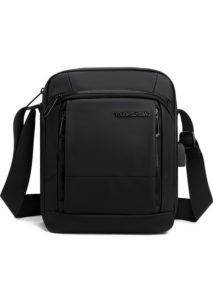 Yeni Erkek Rahat Omuz Çantası Moda Iş Erkek Çantası USB Şarj Fonksiyonu Crossbody Çanta Evrak Çantası (Yurt Dışından)