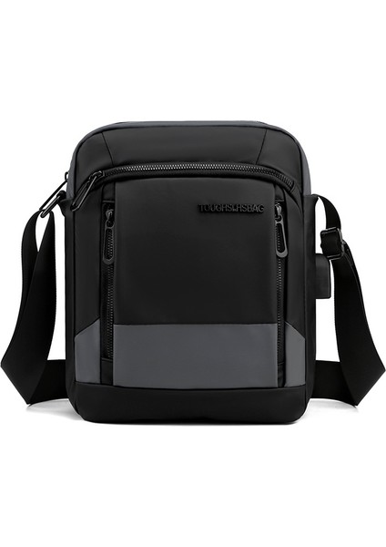 Yeni Erkek Rahat Omuz Çantası Moda Iş Erkek Çantası USB Şarj Fonksiyonu Crossbody Çanta Evrak Çantası (Yurt Dışından)