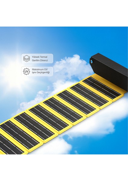 140 Power Bank Uyumlu 20W Katlanabilir Güneş Paneli - Siyah fırsatları
