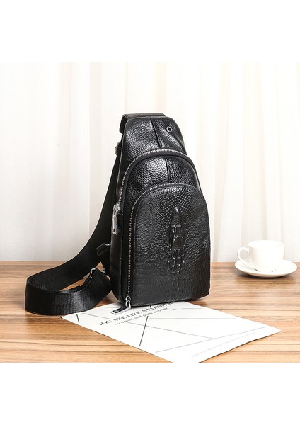 Göğüs Çantası Erkek Gelgit Modası Büyük Kapasiteli Omuz Çantası Eğlence Trendi Kişilik Çapraz Askılı Çanta (Yurt Dışından)