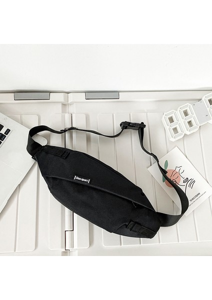Göğüs Çantası Erkek Basit Omuz Çantası Bel Çantası Küçük Satchel Kadın Kanvas Öğrenci Crossbody Çanta (Yurt Dışından)