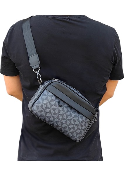 Erkek Omuz Çantası Messenger Çanta Vintage Casual Küçük Crossbody Çanta Commuter Iş Çantası Erkek Çantası Slanting Crossbody Erkek Crossbody Çanta (Yurt Dışından)
