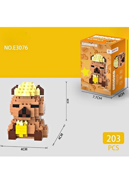Capybara Bricks Yapı Oyuncak Seti 203 Parça – Muzlu Şapkalı Mini Figür Modeli (6 Cm) fiyatları