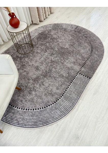 Vizonkahve Jüt Sisal Görünüm Kaymaz Taban Halı