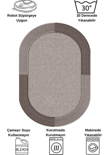 Vizonkahve Jüt Sisal Görünüm Kaymaz Taban Halı