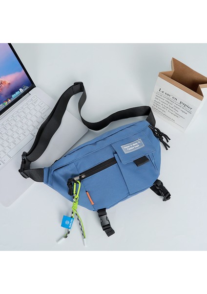 Crossbody Çanta Basit Göğüs Çantası Erkek Omuz Çantası Öğrenciler Çok Yönlü Satchel Bel Çantası (Yurt Dışından)