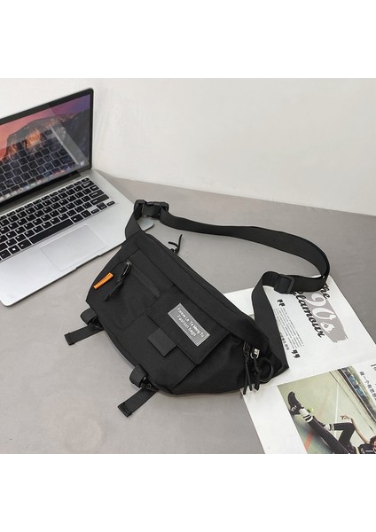 Crossbody Çanta Basit Göğüs Çantası Erkek Omuz Çantası Öğrenciler Çok Yönlü Satchel Bel Çantası (Yurt Dışından)