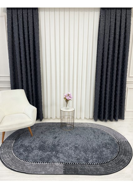 Gri-Siyah Jüt Sisal Görünüm Kaymaz Taban Halı modelleri