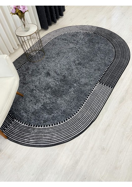 Gri-Siyah Jüt Sisal Görünüm Kaymaz Taban Halı indirimleri