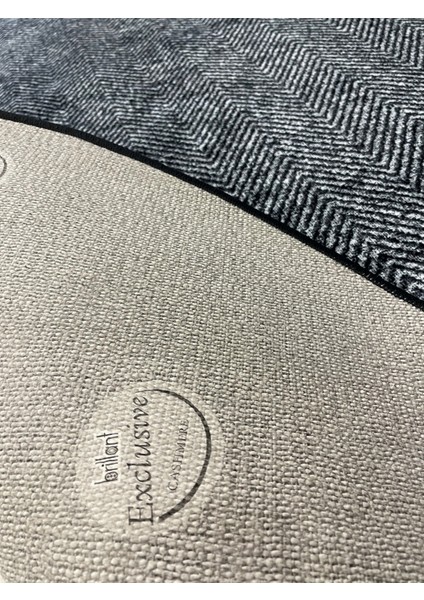 Gri-Siyah Jüt Sisal Görünüm Kaymaz Taban Halı