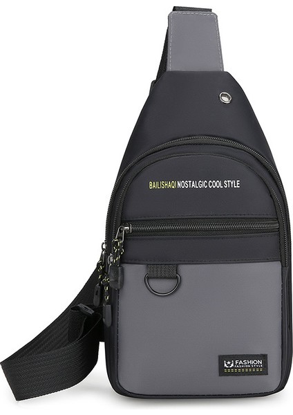 Göğüs Çantası Erkek Gündelik Moda Oxford Kumaş Kanvas Spor Su Geçirmez Giyim Tek Omuz Crossbody Çanta (Yurt Dışından)