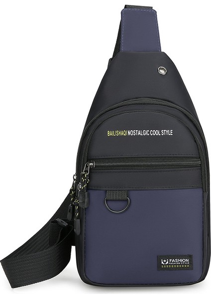 Göğüs Çantası Erkek Gündelik Moda Oxford Kumaş Kanvas Spor Su Geçirmez Giyim Tek Omuz Crossbody Çanta (Yurt Dışından)