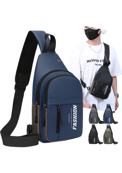 Göğüs Çantası Erkek Yeni Moda Trend Crossbody Çanta Omuz Çantası Basit Çok Fonksiyonlu Bel Çantası (Yurt Dışından)