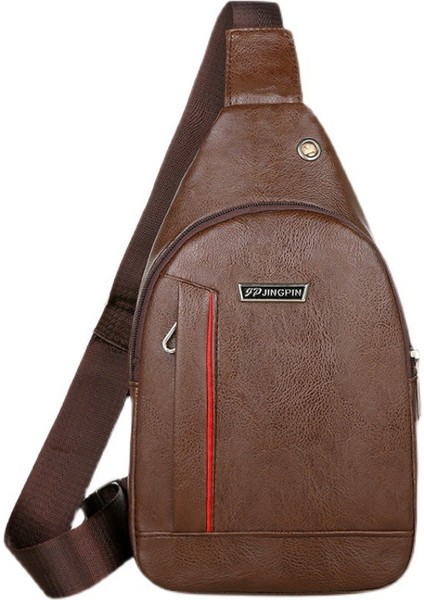Pu Deri Küçük Çanta Moda Basit Omuz Crossbody Çanta Erkek Rahat Göğüs Çantası Asılı Çanta (Yurt Dışından)