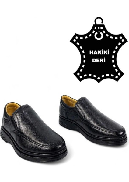 Erkek Günlük Siyah Içi ve Dışı Tamamen Hakiki Deri Ortopedik Baba Ayakkabısı modelleri