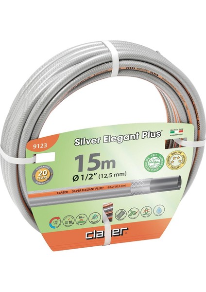 9123 Silver Elegant 1/2" 15 mt Bahçe Hortumu