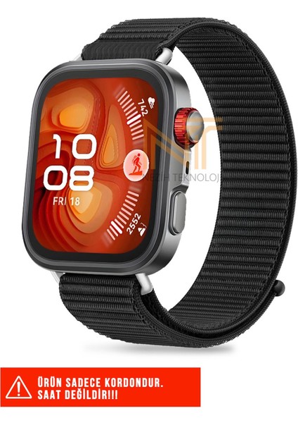 Huawei Fit 4 Pro / Fit 4 / Fit 3 Uyumlu Hasır Örgü Spor Cırtlı Naylon Pratik Kordon