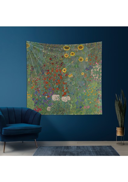 Farm Garden With Sunflowers Duvar Örtüsü - 135 cm x 135 cm