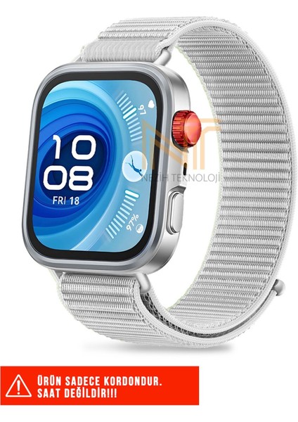 Huawei Fit 4 Pro / Fit 4 / Fit 3 Uyumlu Hasır Örgü Spor Cırtlı Naylon Pratik Kordon