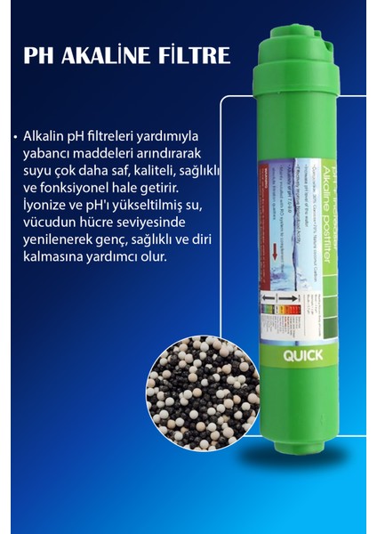İhlas Cebilon Su Arıtma Cihazı Uyumlu Alkalin 6 Aşamalı 80 Gpd Süper Membranlı Filtre Bakım Seti