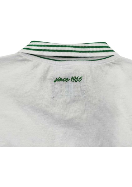 Lisanslı Polo Yaka Parçalı T-Shirt Beyaz fırsatları