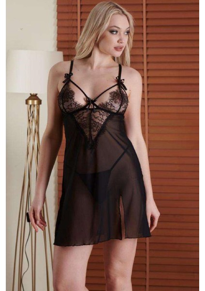 Kadın Şık Rahat Gecelik 4022 Siyah - Royaleks fiyatları