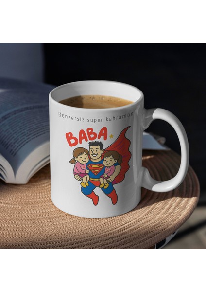 Kupa Bardak - Süper Baba ve Ikizler Desenli Kupa Bardak - Hediyelik Kupa Bardak fırsatları