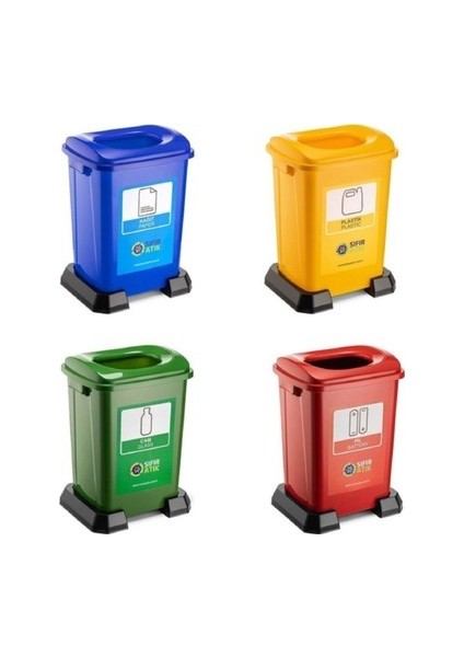 70 Lt Plastik Lüx Geri Dönüşüm Kutusu Geri Dönüşüm Kovası / Sıfır Atık Kutusu 4 Adet fiyatları