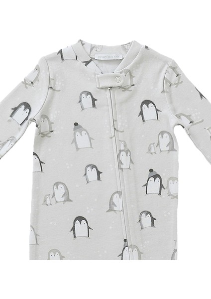 Penguin Organic Pamuk Ayaklı Fermuarlı Bebek Tulum fiyatları
