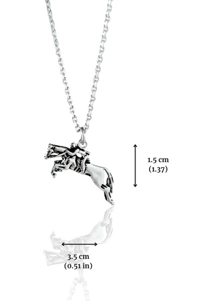 At Binicilere Özel Parlak Tasarım 925 Ayar Gümüş Kolye indirimleri