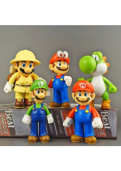 Mario Luigi Yoshi Cappy ve Explorer Mario 5’li Figür Seti – Koleksiyonluk 11 cm