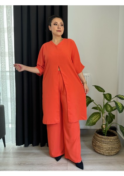 Kadın Büyük Beden Yırtmaç Detay Yarasa Kol Dokuma Jessica Takım fiyatları