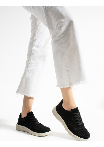 Sverko Kadın Hakiki Süet Deri Siyah Spor Ayakkabı fiyatları