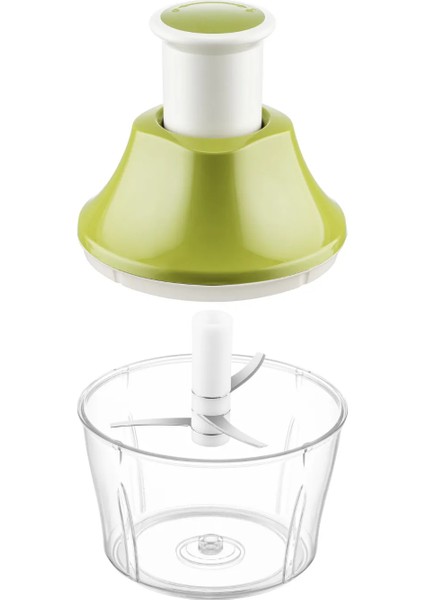 Basmalı Dinamik Manuel Doğrayıcı Rondo (3 Bıçaklı Şeffaf Mika Kristal Hazne 700 Ml)