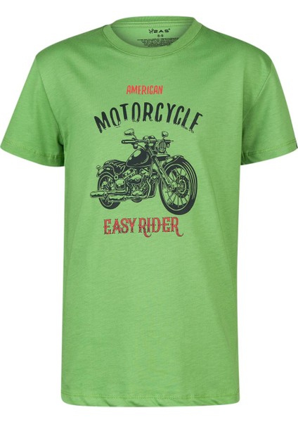 Aja Çocuk Baskılı T-Shirt Yeşil 212