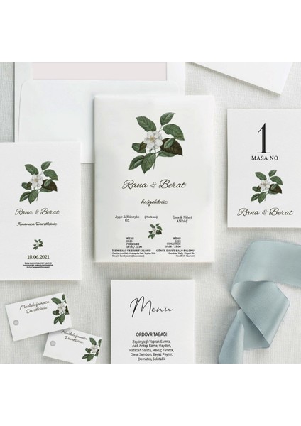 Hayal Şeffaf Zarflı Düğün Davetiyesi modelleri