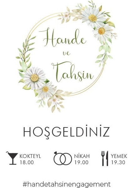 Begonya Düğün Salonu Karşılama Panosu fiyatları