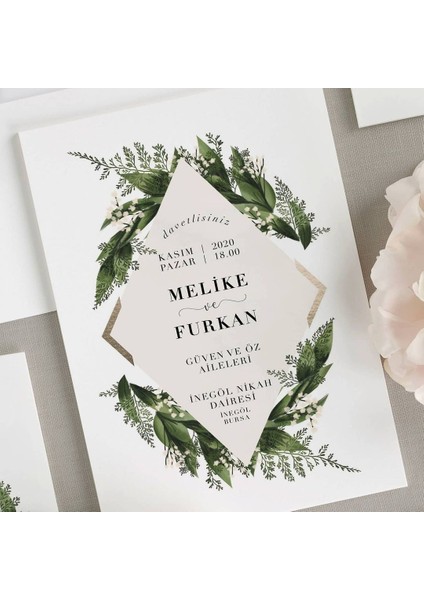 Öykü Şeffaf Zarflı Düğün Davetiyesi fiyatları