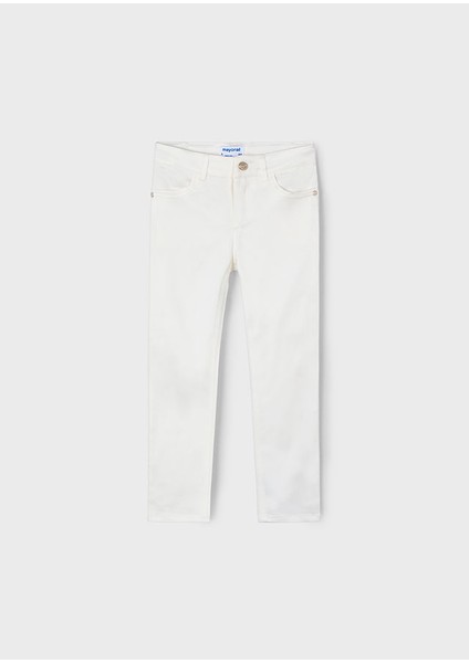 Kız Çocuk Saten Pantolon Krem 3553