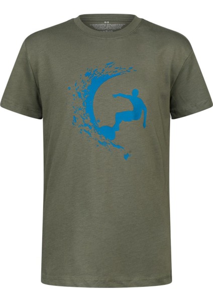 Aja Çocuk Baskılı T-Shirt Haki 220