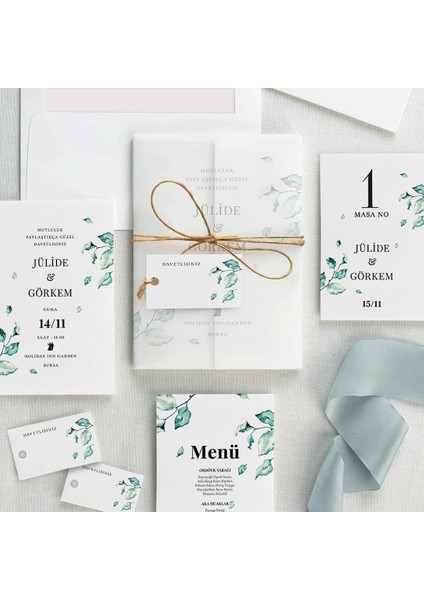 Okyanus Şeffaf Zarflı Düğün Davetiyesi