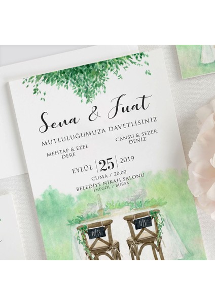 Luna Şeffaf Zarflı Düğün Davetiyesi fiyatları