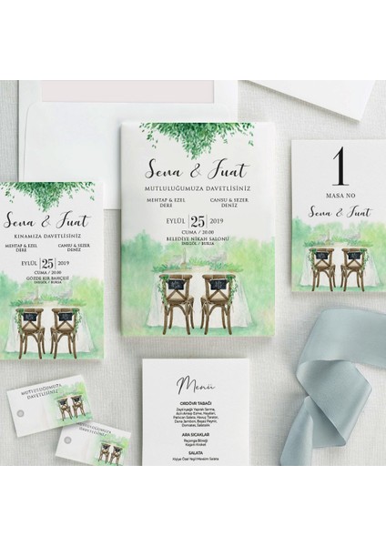 Luna Şeffaf Zarflı Düğün Davetiyesi modelleri