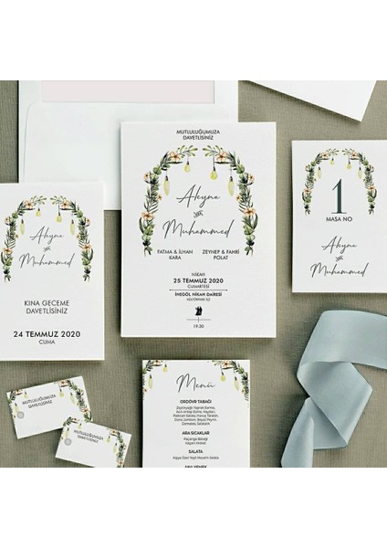 Kemer Şeffaf Zarflı Düğün Davetiyesi